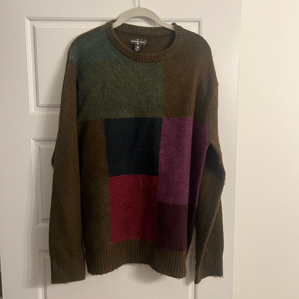 NWOT Houston white colorblock sweater size medium
